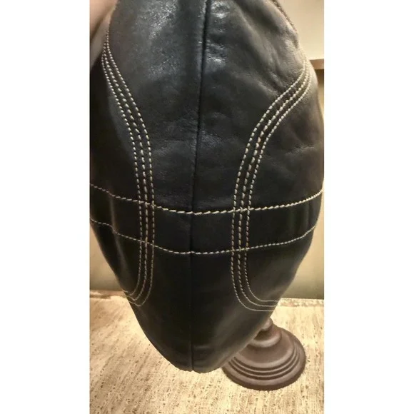 Y2K‎ Coach Soho Black Leather Medium Hobo Tassel Shoulder Bag 8A03 - Picture 10 of 16